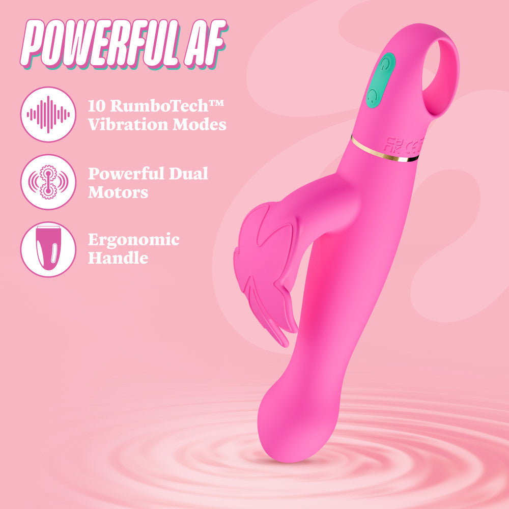 Aria by Blush® | Naughty AF 8 Inch Clitoral G-Spot Dual Stimulation Rechargeable Silicone Vibrator – In Pink、mySite、bottomscart