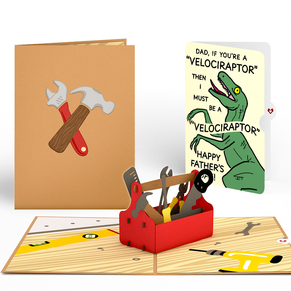 Toolbox Father's Day Pop-Up Card and Velociraptor Sentiment Set、mySite、solidvoid