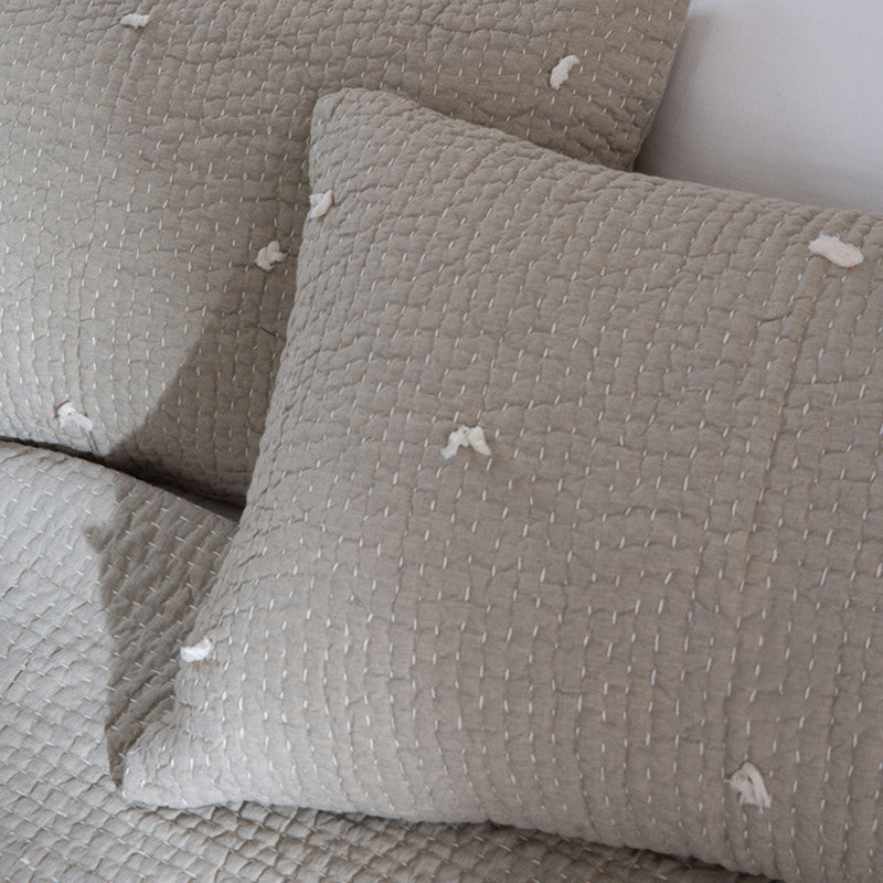 Cotton Bedspread with Pillow Covers | Beige | Set of 3、mySite、camillekostekn