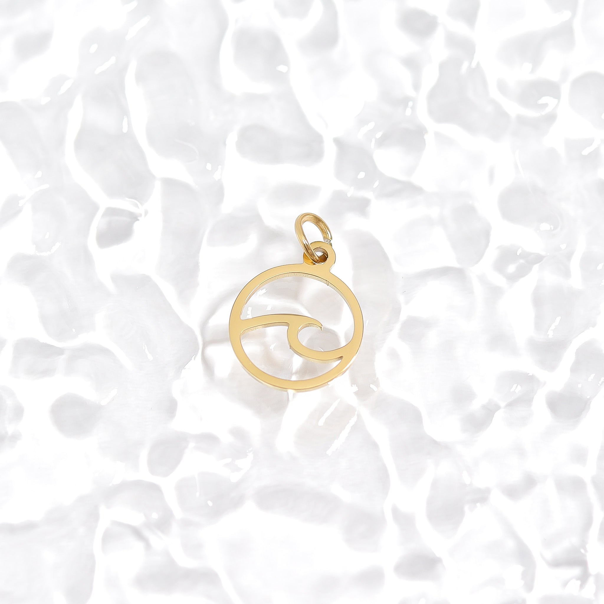 18K Gold PVD Stainless Steel Wave Charm / PDJ5043、mySite、dreamappss