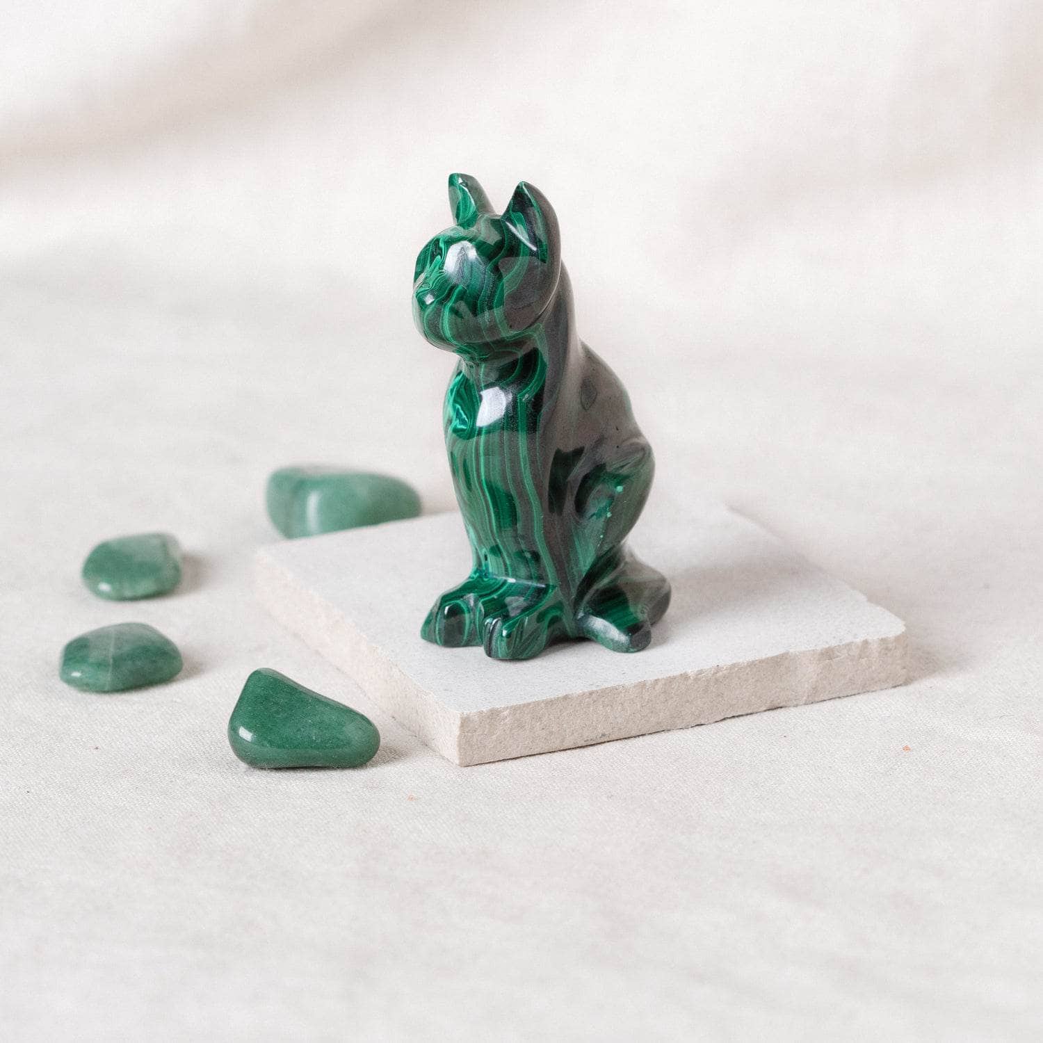 Genuine Malachite Cats - Hand Carved - 1 of a Kind、mySite、hinf8tx79