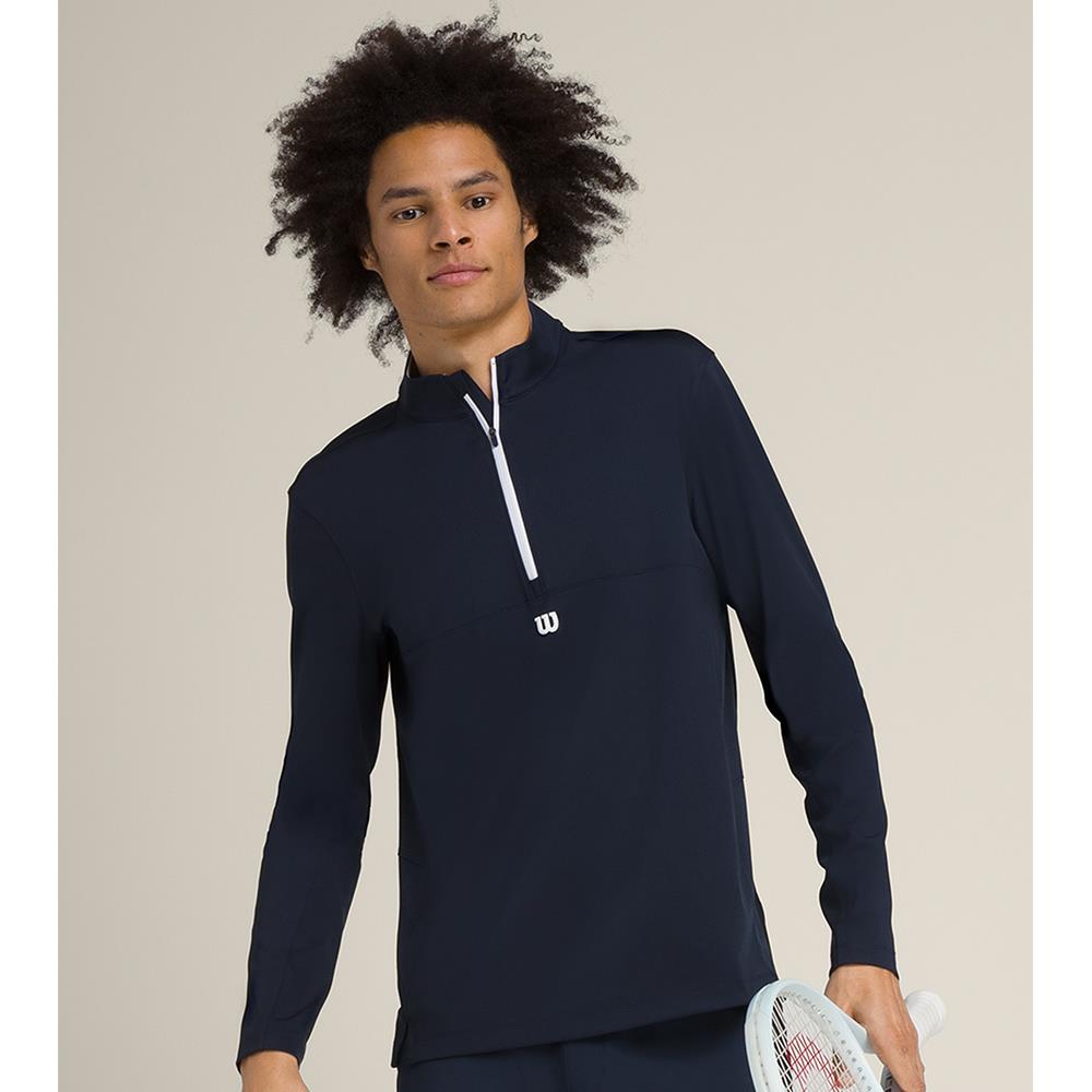 Wilson Men's Elevate Performance 1/2 Zip Longsleeve - Navy