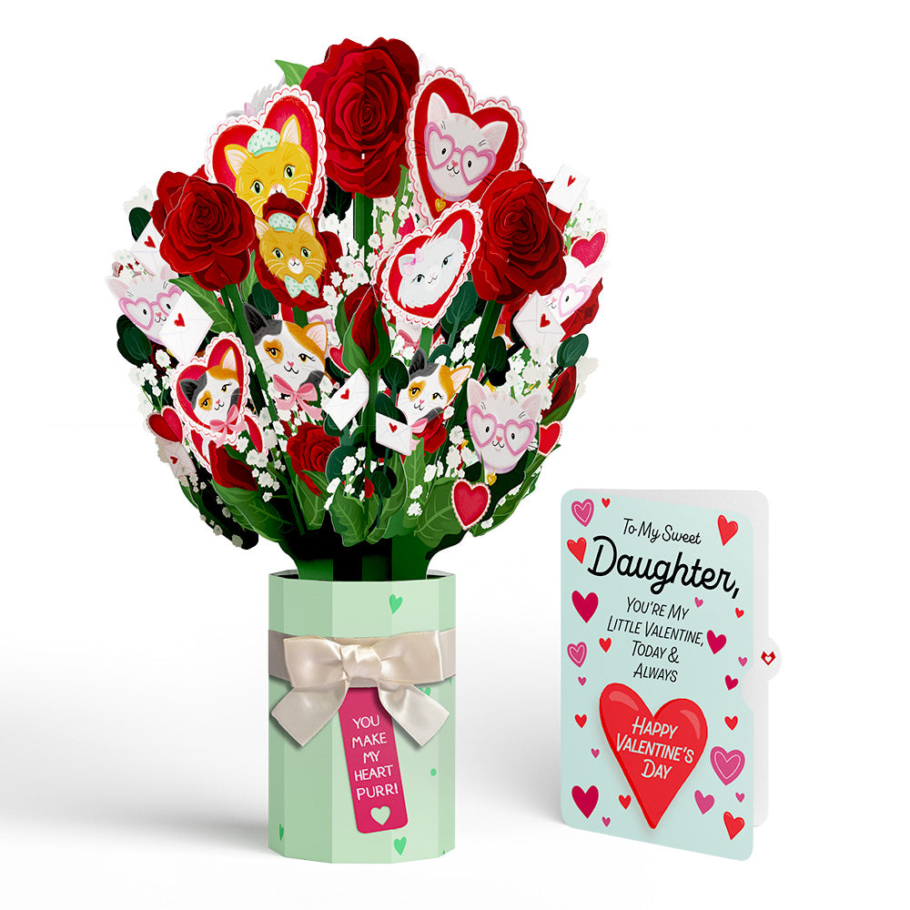You Make My Heart Purr Cat Valentine Bouquet and Sentiment Set for Daughter、mySite、solidvoid