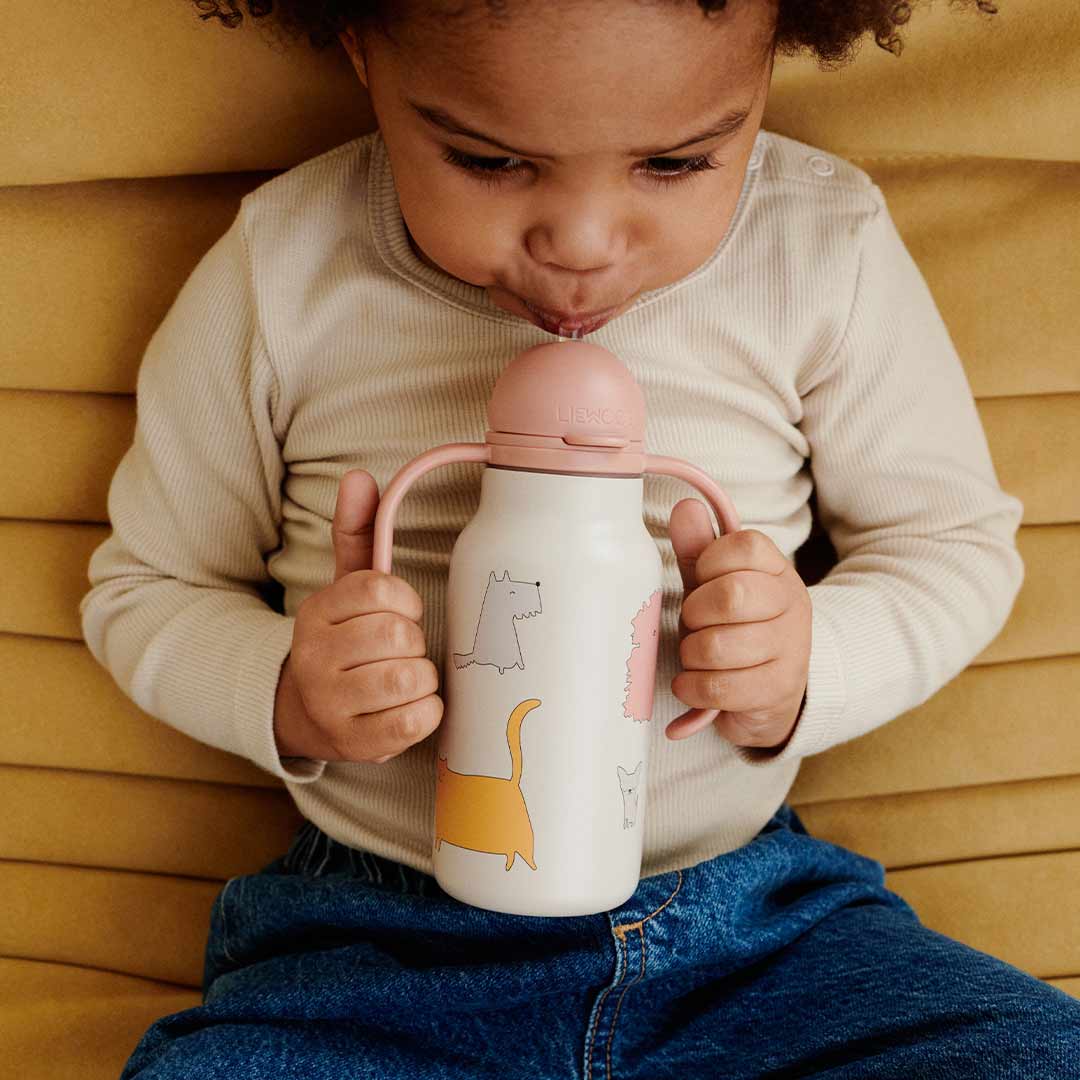  Liewood Kimmie Water Bottle 250 ml - Cats And Dogs / Sandy、mySite、merchandisen