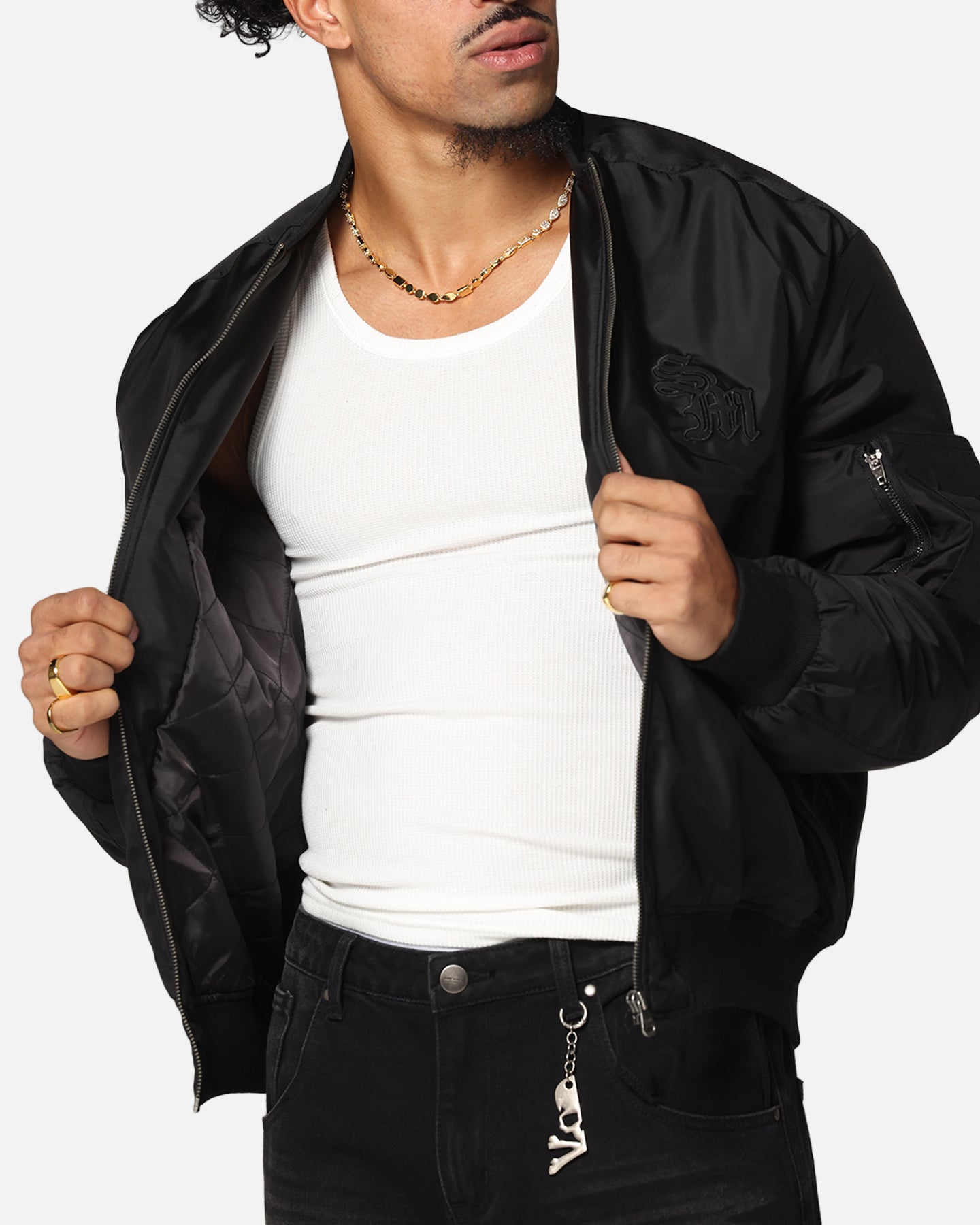 Saint Morta Gothic Nylon Bomber Jacket Black、mySite、zt4zffjzw