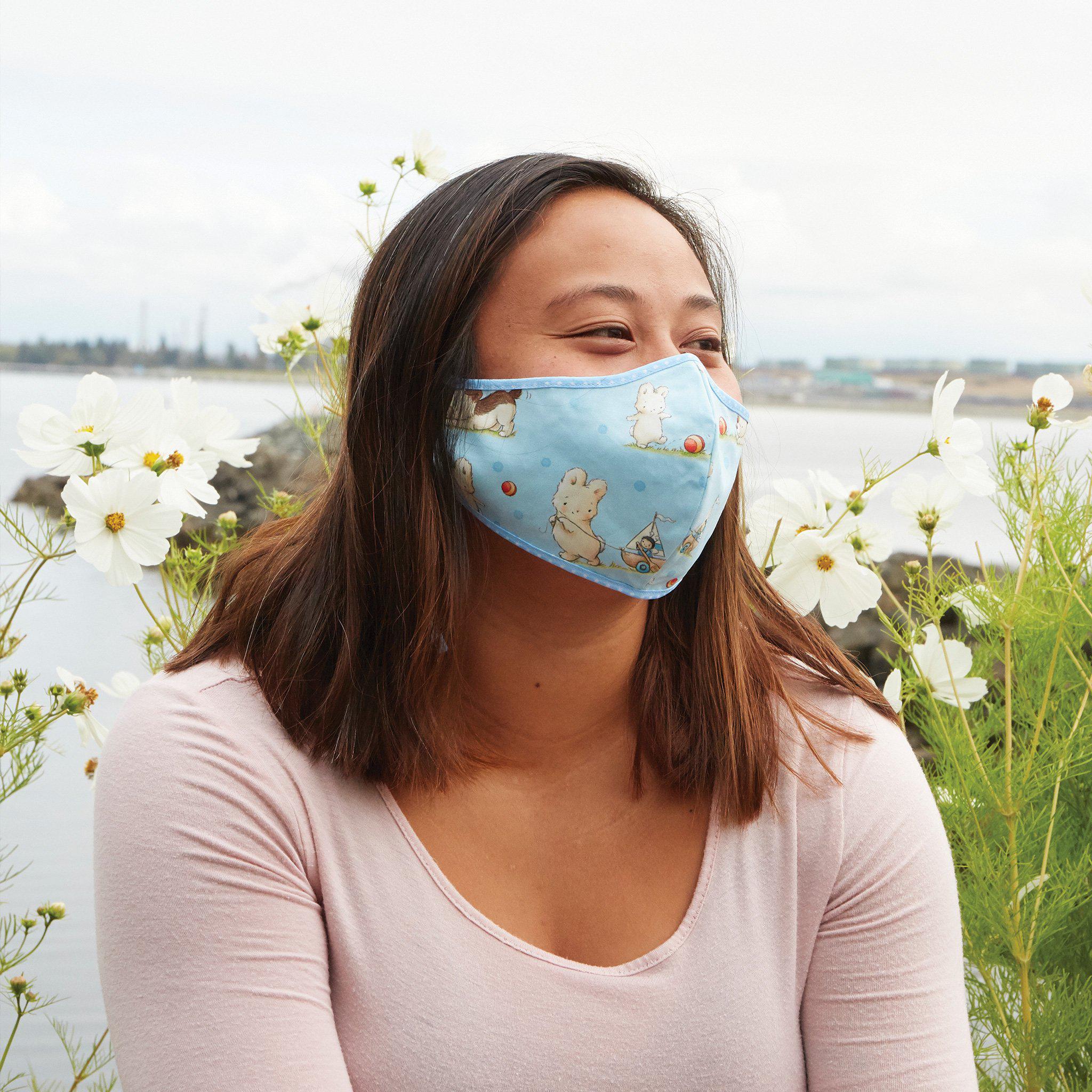 RETIRED - Bud Bunny and Skipit Pup Cloth Face Mask for Adults and Kids、mySite、g9winljtr