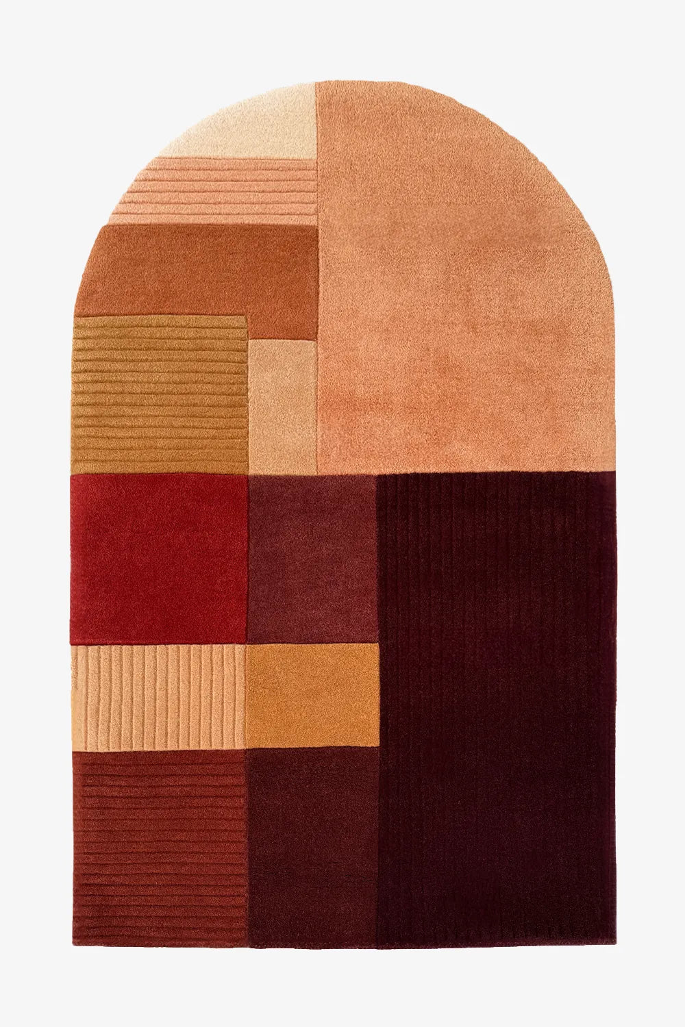 Sunset Mosaic Earth-Toned Arch Hand Tufted Wool Rug 4x6、mySite、gigharbornorthrealestate