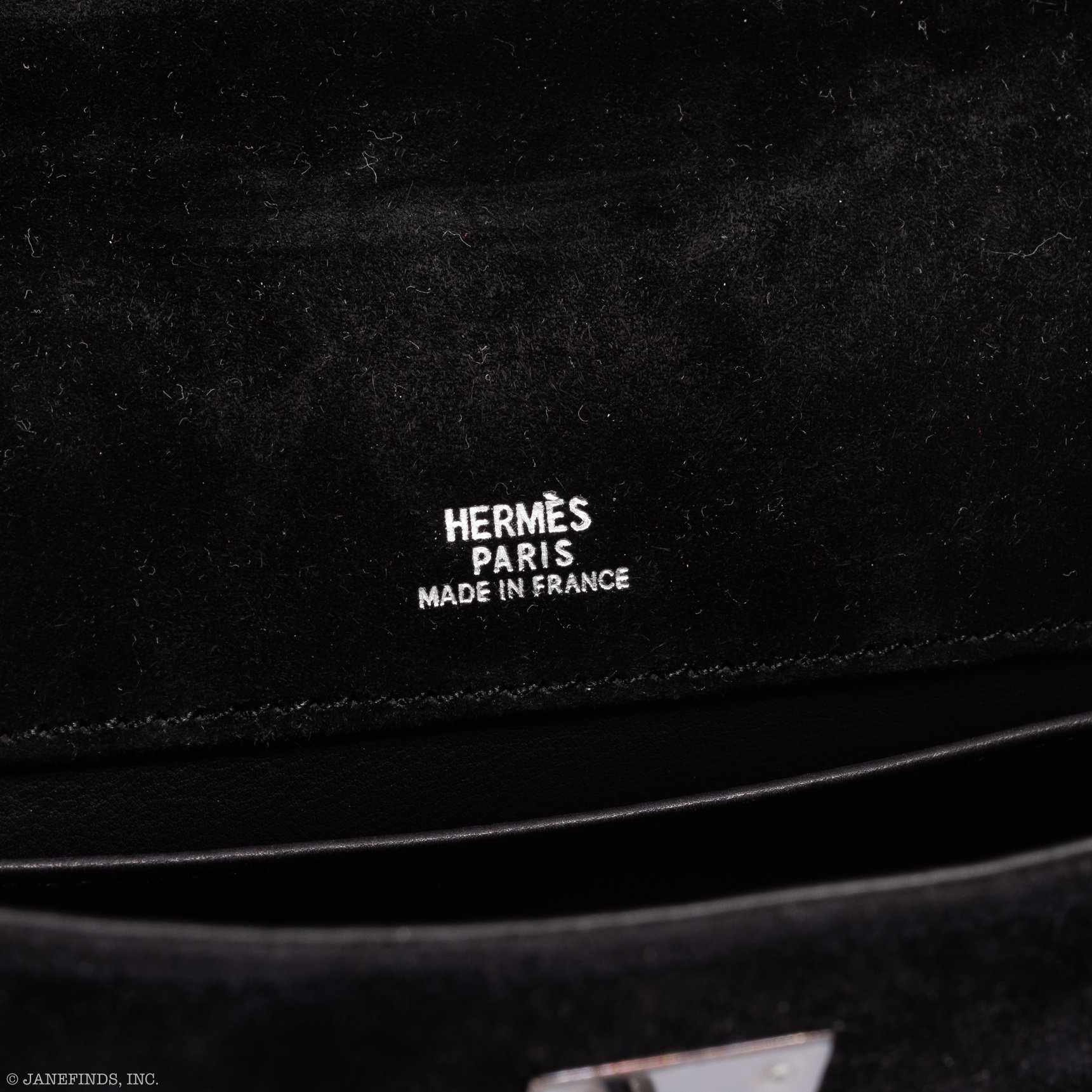 Hermès Kelly Doblis Mini Pochette Black Veau Suede Palladium Hardware、mySite、garminoutage.com