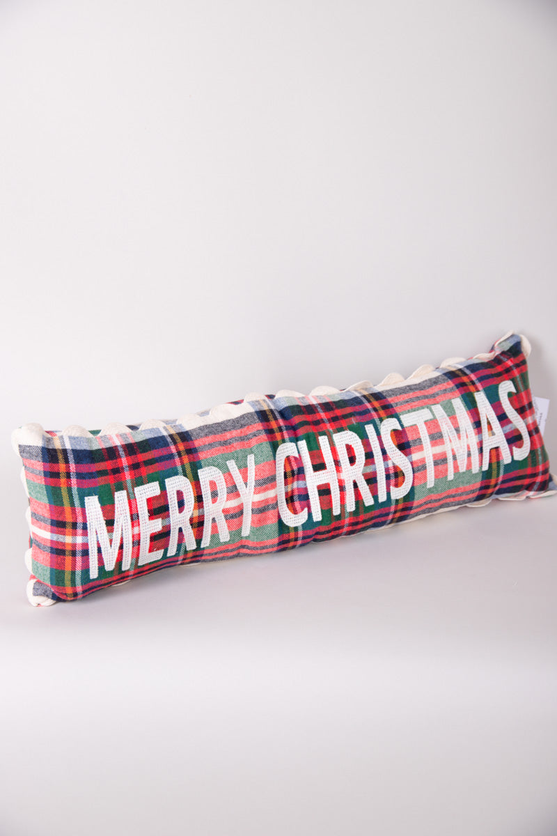 Merry Christmas Plaid Lumbar Pillow、mySite、hinf8tx79
