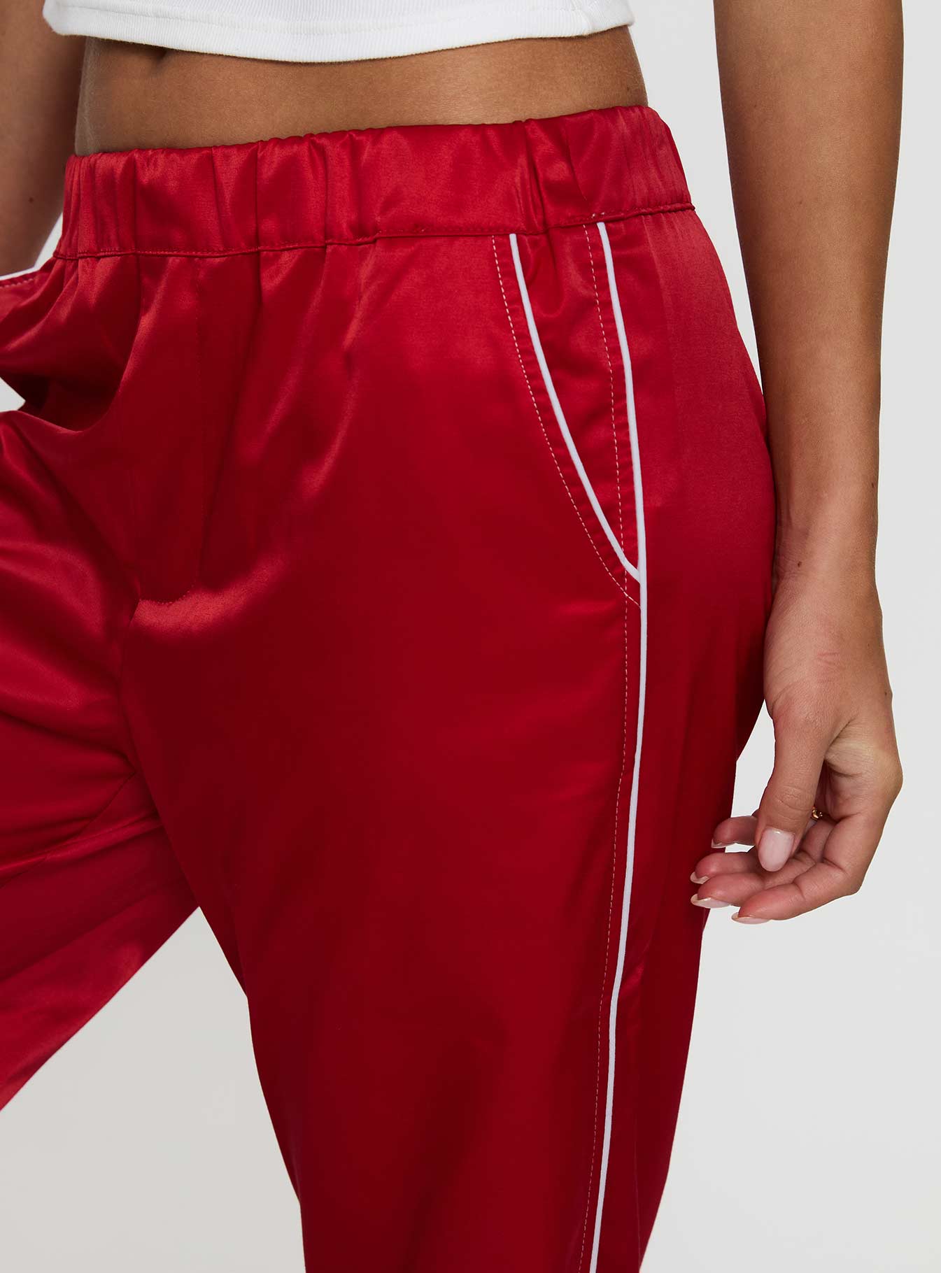 Travalta Satin Track Pant Red、mySite、solidvoid