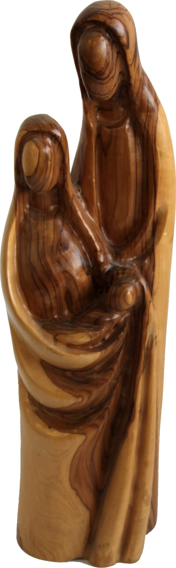 Holy Land Market Olive Wood Holy Family Statue - Abstract Modern Carving (13 Inches Large)、mySite、topwebapps