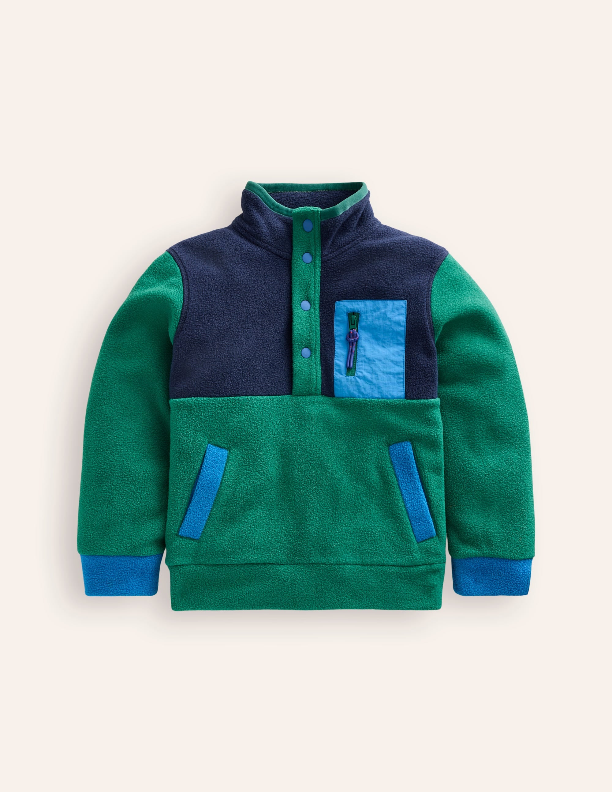  Cosy Fleece Pop Over-Jewel Green Colourblock、mySite、ashleygrahame