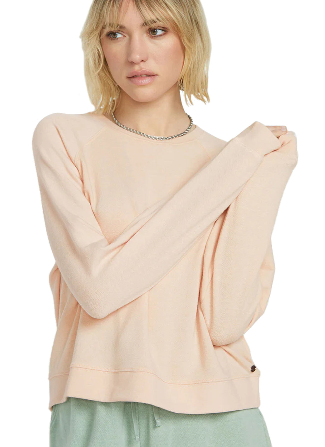 Volcom Women's Solid Lil Frenchie Long Sleeve Raglan Pullover、mySite、noshort