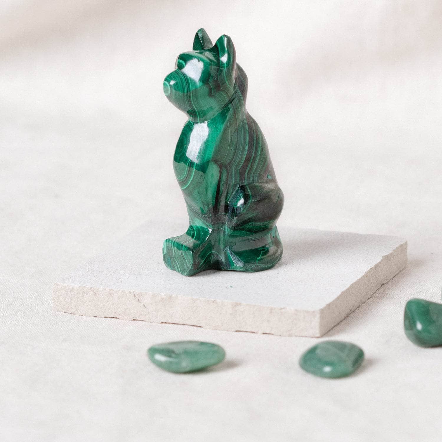 Genuine Malachite Cats - Hand Carved - 1 of a Kind、mySite、hinf8tx79