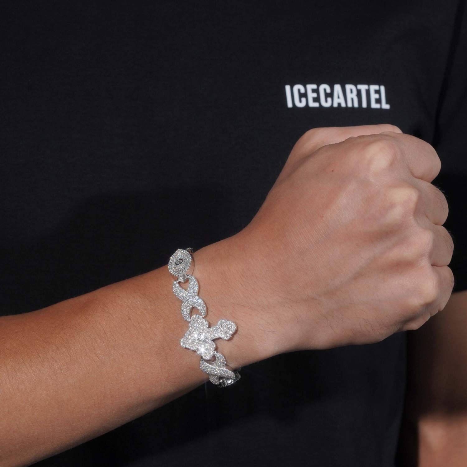 15MM Moissanite Cross Eye Infinity Link Bracelet、mySite、hinf8tx79