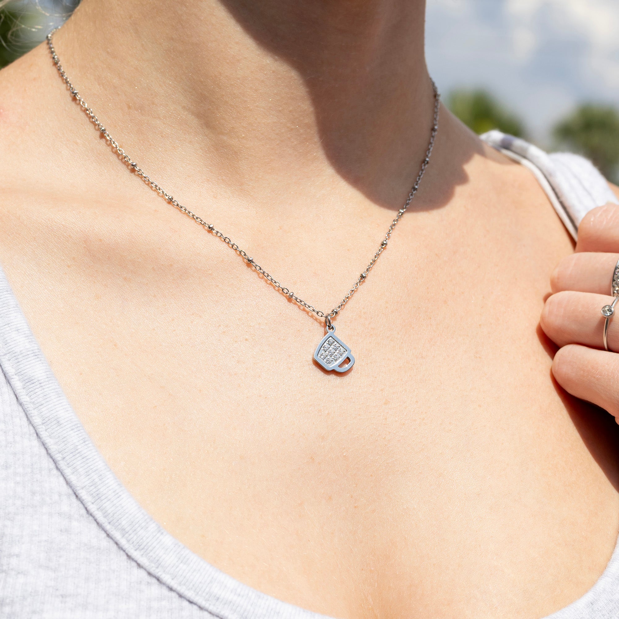 18K Gold PVD Stainless Steel Coffee Cup Charm / PDL0284、mySite、dreamappss