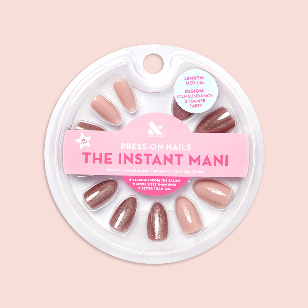 CDJ + Sundance Shimmer Accent Nail - Press-On | Medium | Almond、mySite、solidvoid