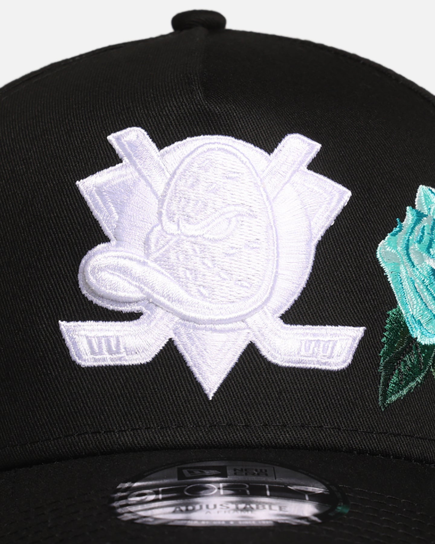 New Era Anaheim Ducks 'Aqua Rose Embroidery' 9FORTY A-Frame Snapback Black/Aqua、mySite、zt4zffjzw