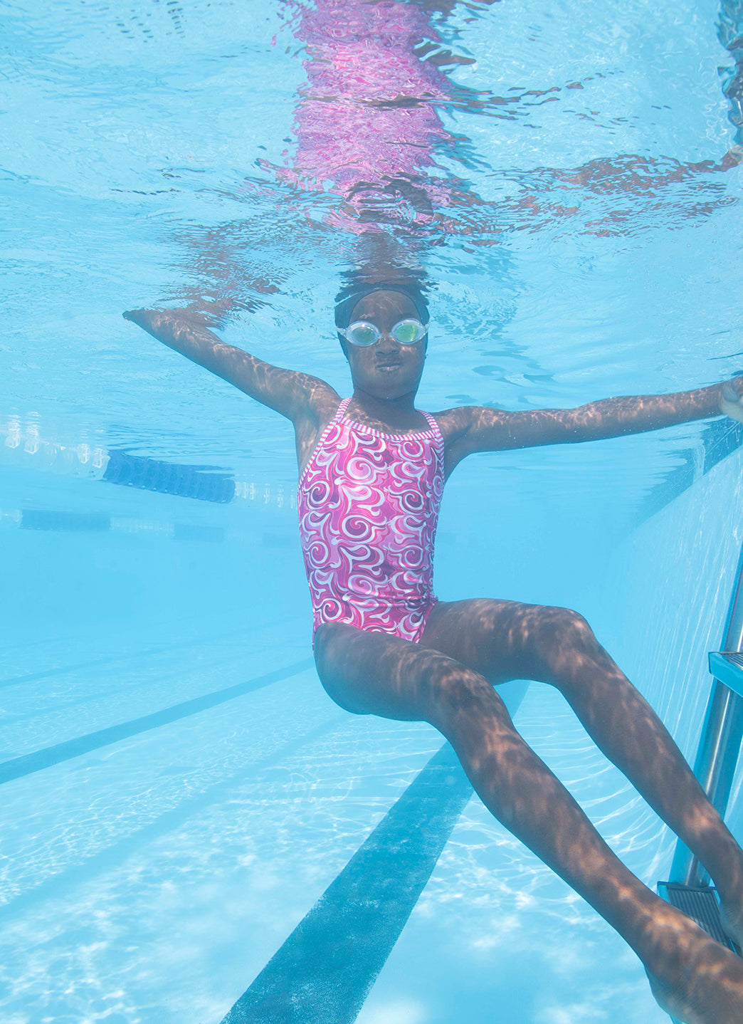 Dolfin Uglies Girls' Cascade Print One Piece Swimsuit (Big Kid)、mySite、noshort