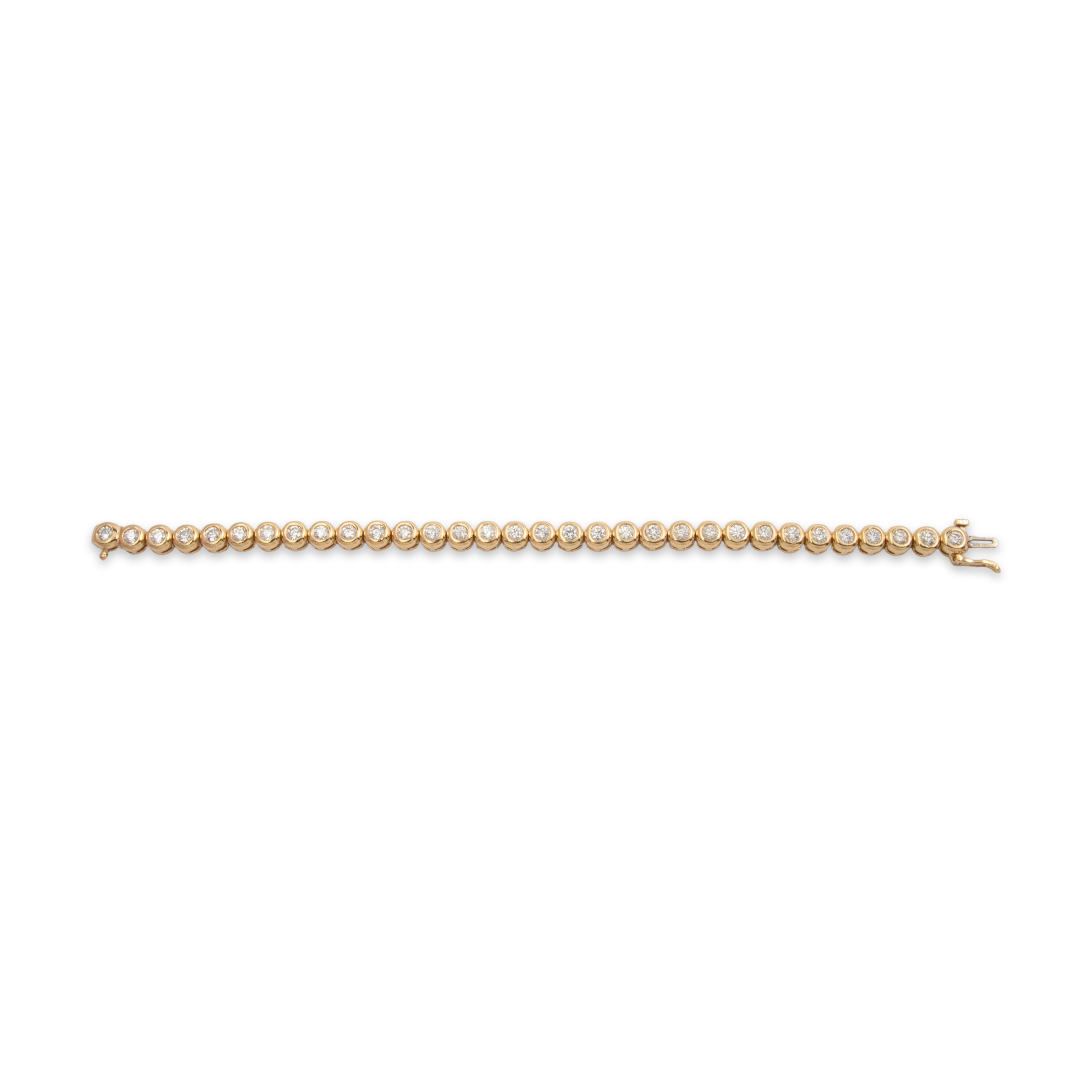 Estate 14k Yellow Gold 2.5cttw Diamond Tennis Bracelet 7、mySite、hinf8tx79