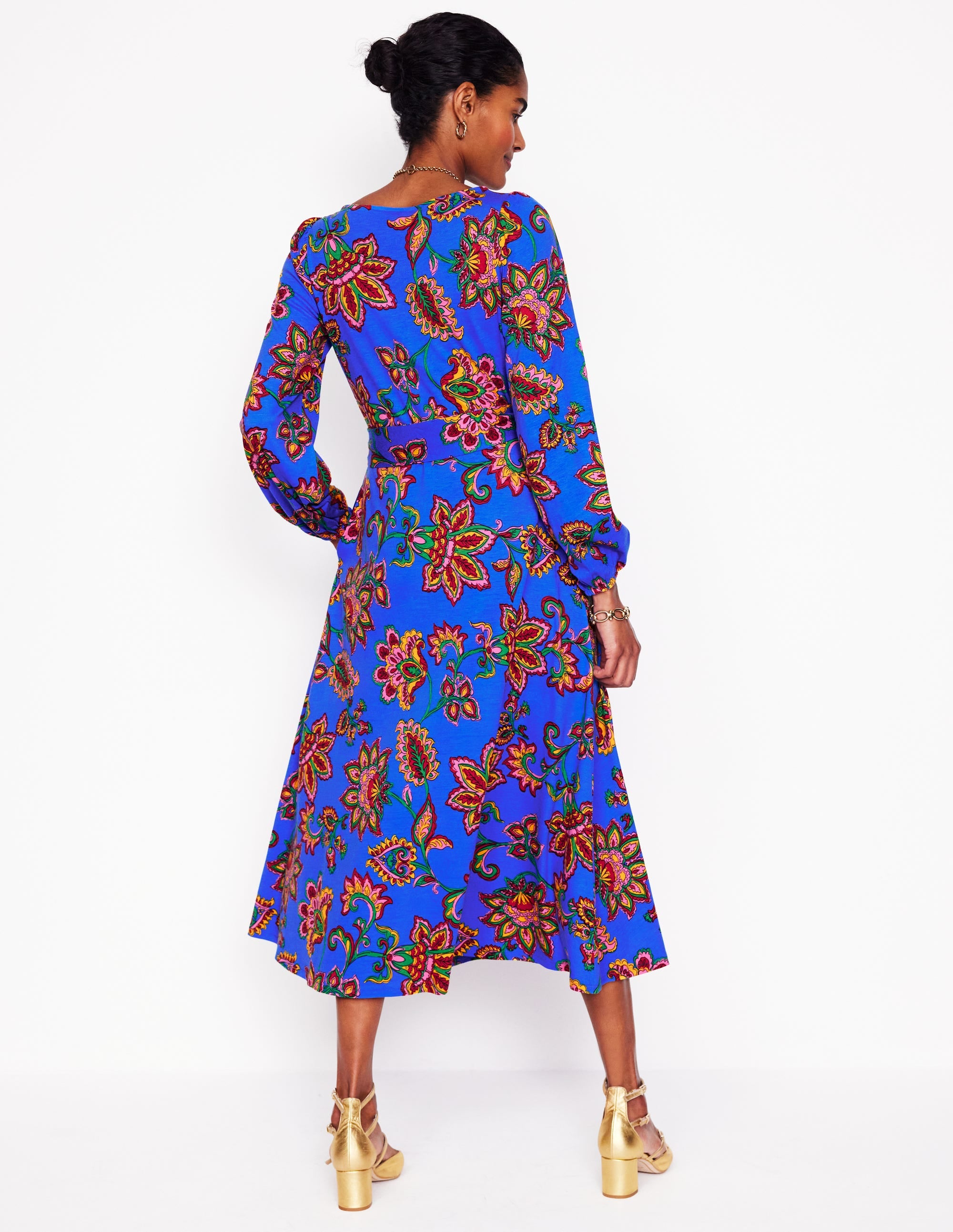  Leandra Jersey Midi Dress-Gallery Blue, Whimsical Vine、mySite、ashleygrahame
