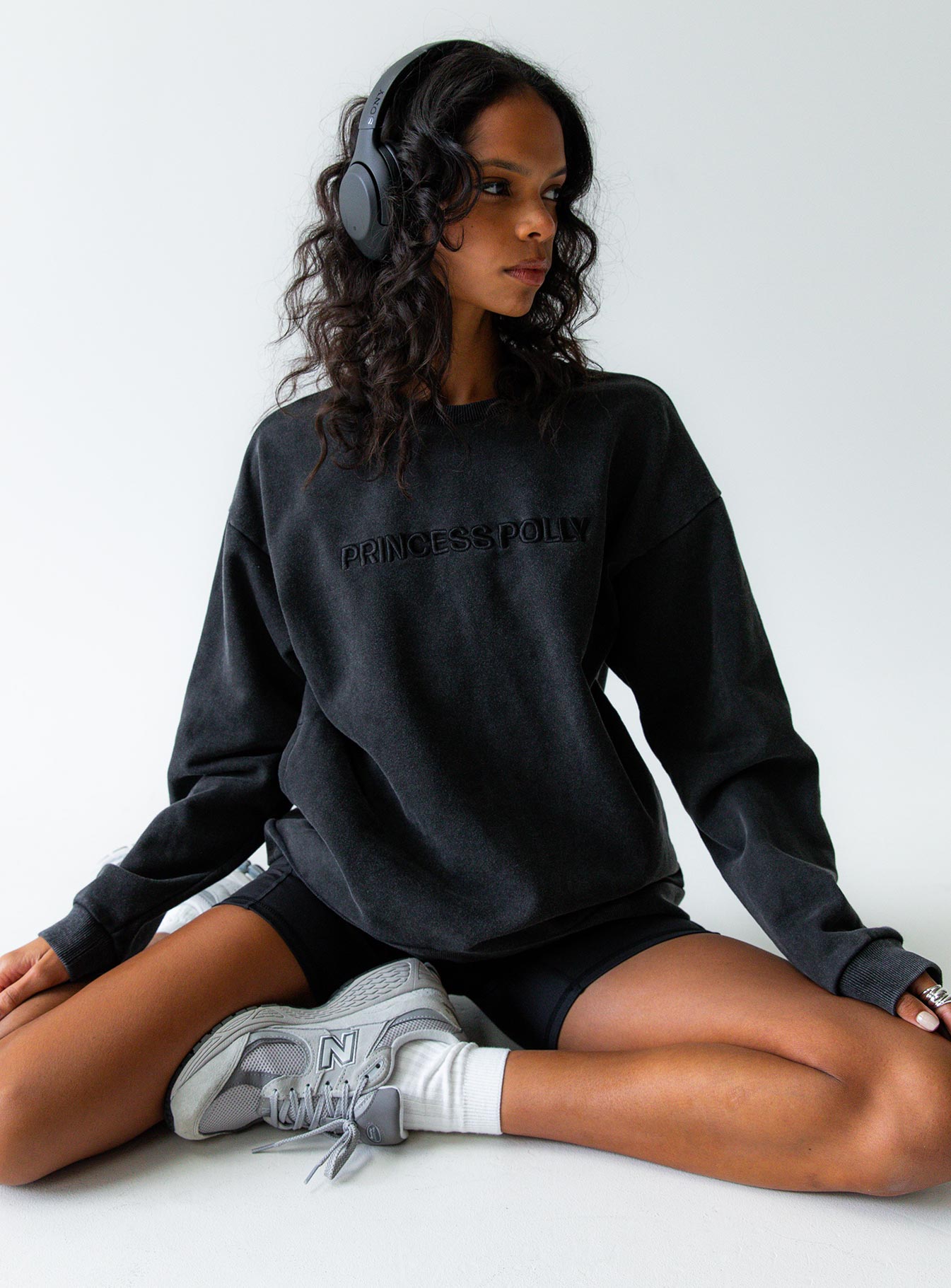Fearlessness Activewear Crew Neck Sweatshirt Black、mySite、solidvoid