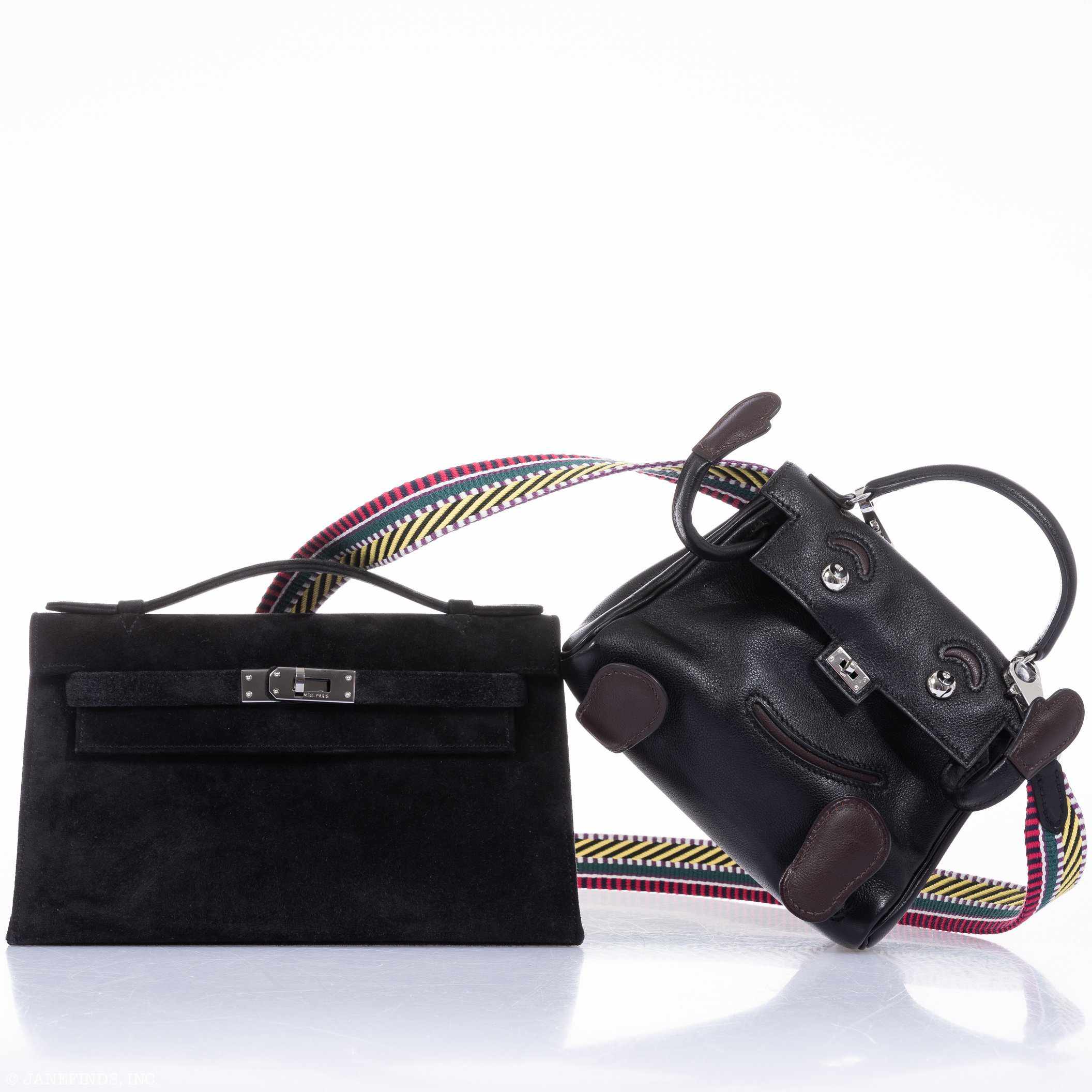 Hermès Kelly Doblis Mini Pochette Black Veau Suede Palladium Hardware、mySite、garminoutage.com