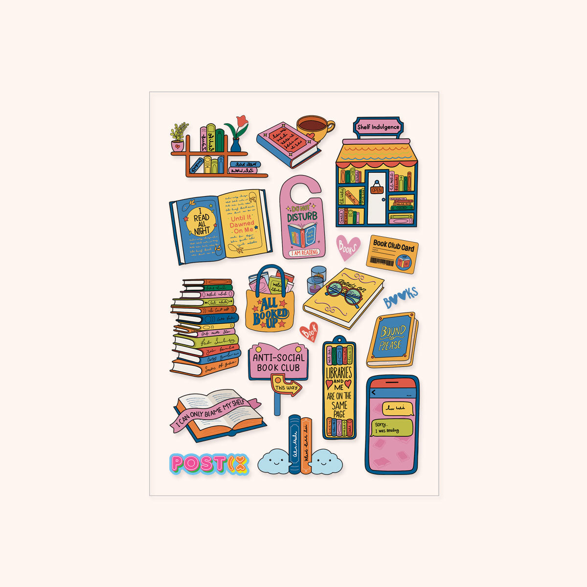  Punderful Reads Transparent Sticker Sheet、mySite、ghnorth