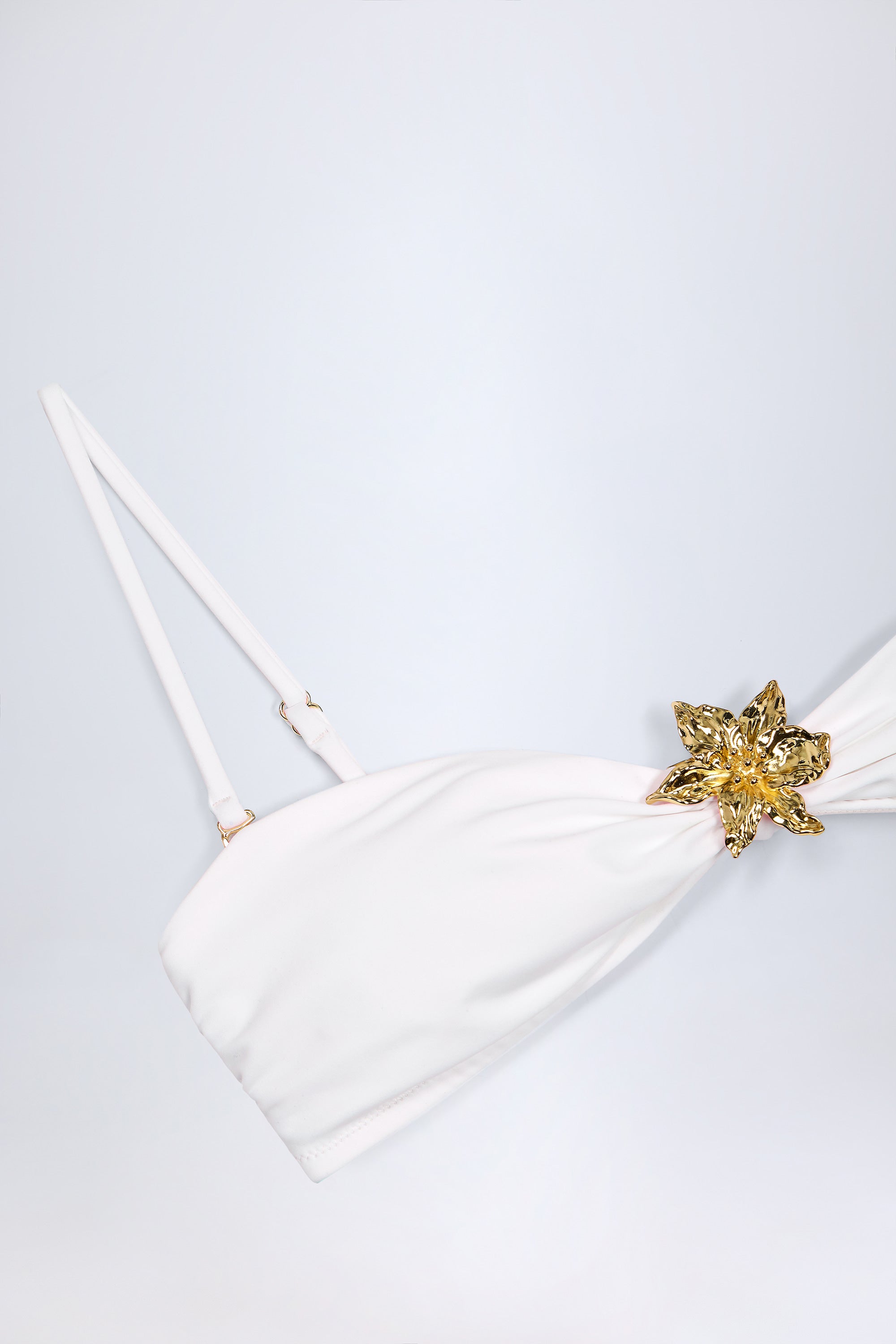  Hardware-Detail Halterneck Bikini Top in White、mySite、sugarbowlscore