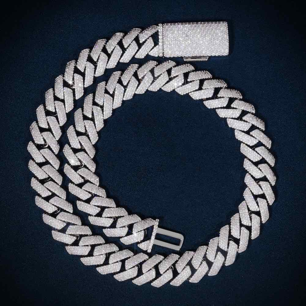 4-Row 15MM Moissanite Cuban Link Chain 14K Gold、mySite、hinf8tx79