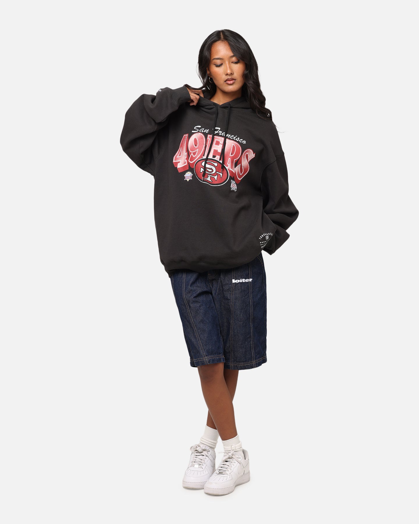 Mitchell & Ness San Francisco 49ers Arch Hoodie Faded Black、mySite、zt4zffjzw