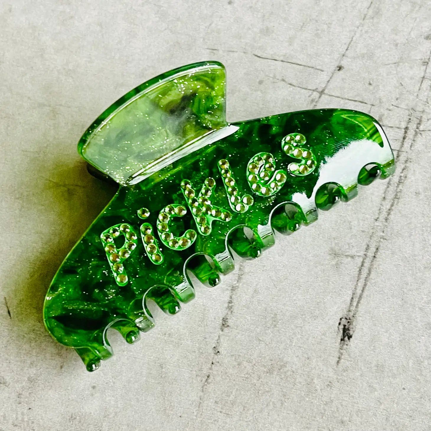 Rhinestone Pickles Hairclip - Green、mySite、topwebapps
