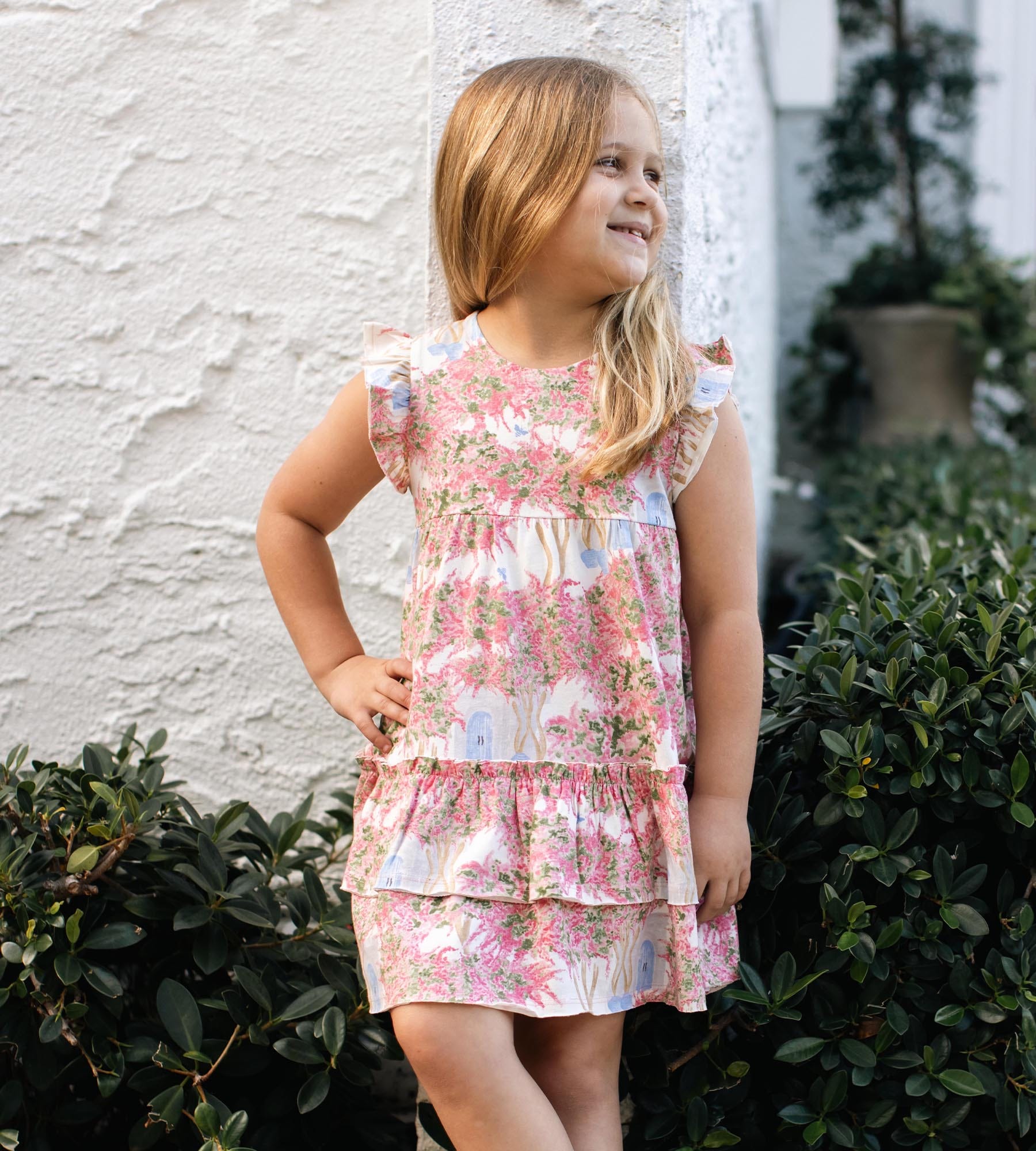 Doors of Santorini Organic Cotton Girl Dress、mySite、g9winljtr