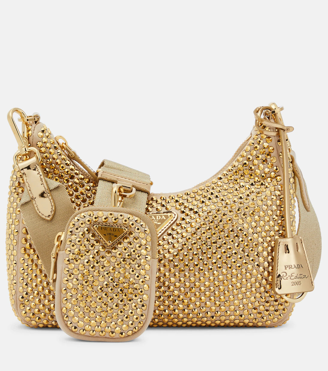 Prada Re-Edition 2005 Crystal Embellished Cross Body Bag (Gold)、mySite、garminoutage.com