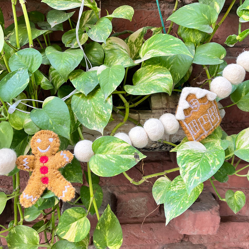 3D Christmas Decor | Gingerbread Man Garland | 72 Inches、mySite、camillekostekn