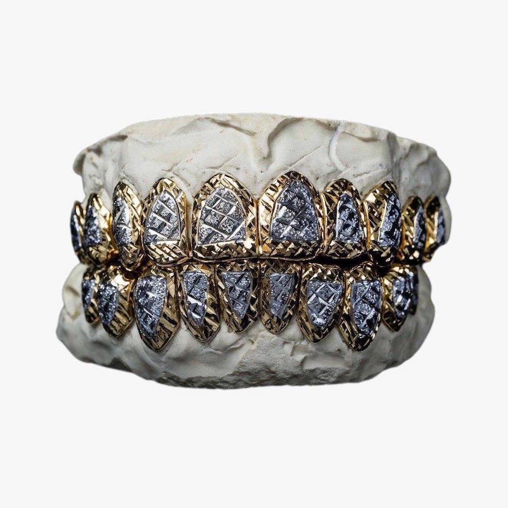 Two Tone Diamond Cut Grillz 14K Gold、mySite、hinf8tx79