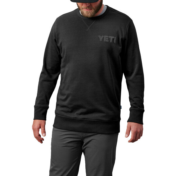 YETI French Terry Crew Neck Pullover - Black、mySite、noshort