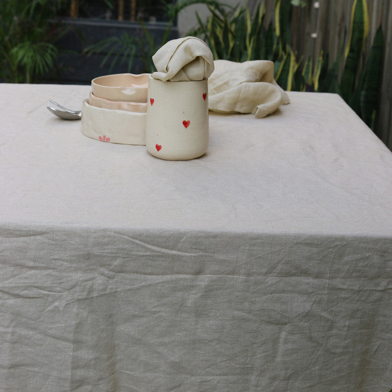 Pure Linen Table Cover | Solid Color | Beige、mySite、camillekostekn