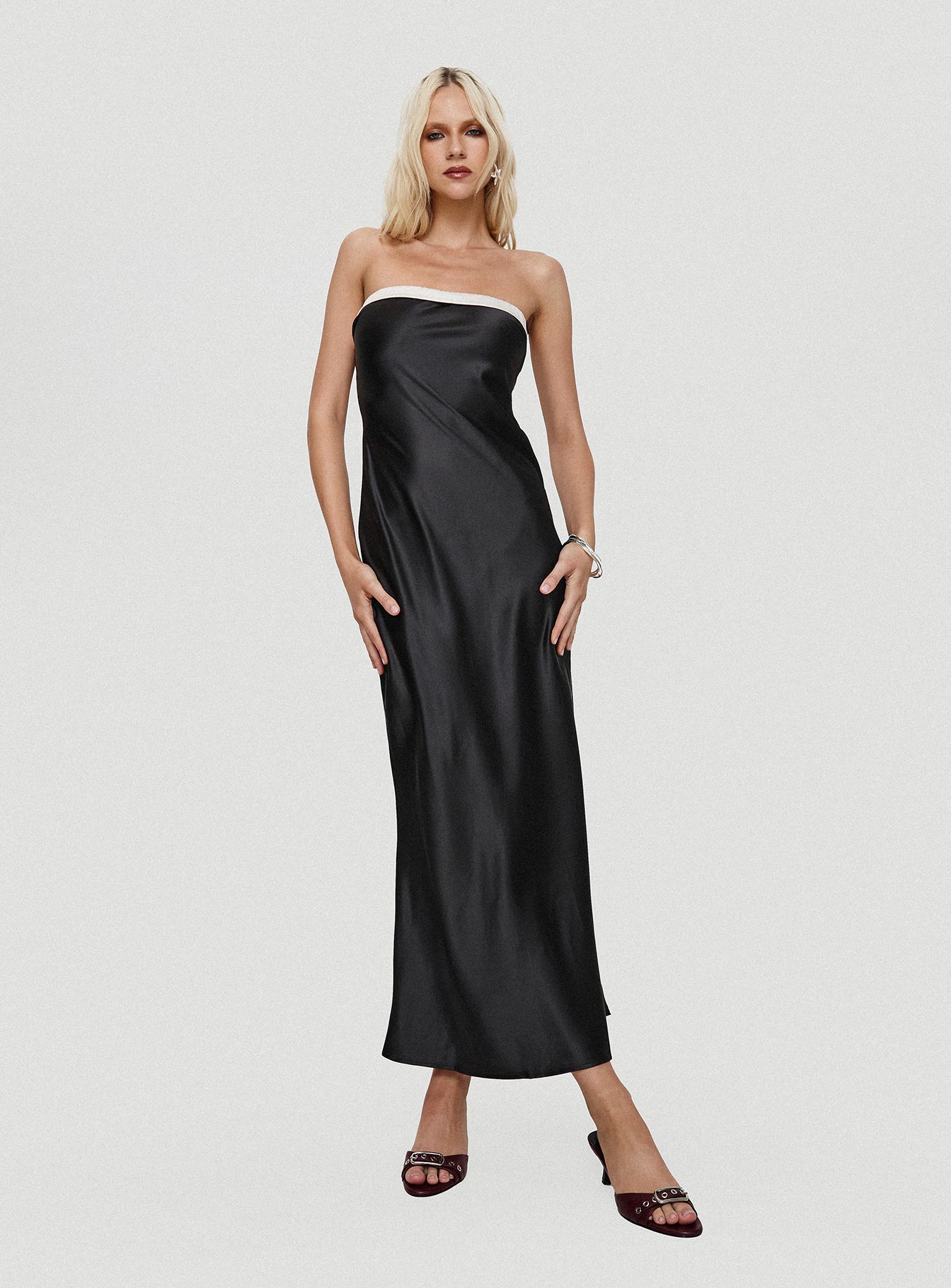 Phillipa Strapless Maxi Dress Black、mySite、solidvoid