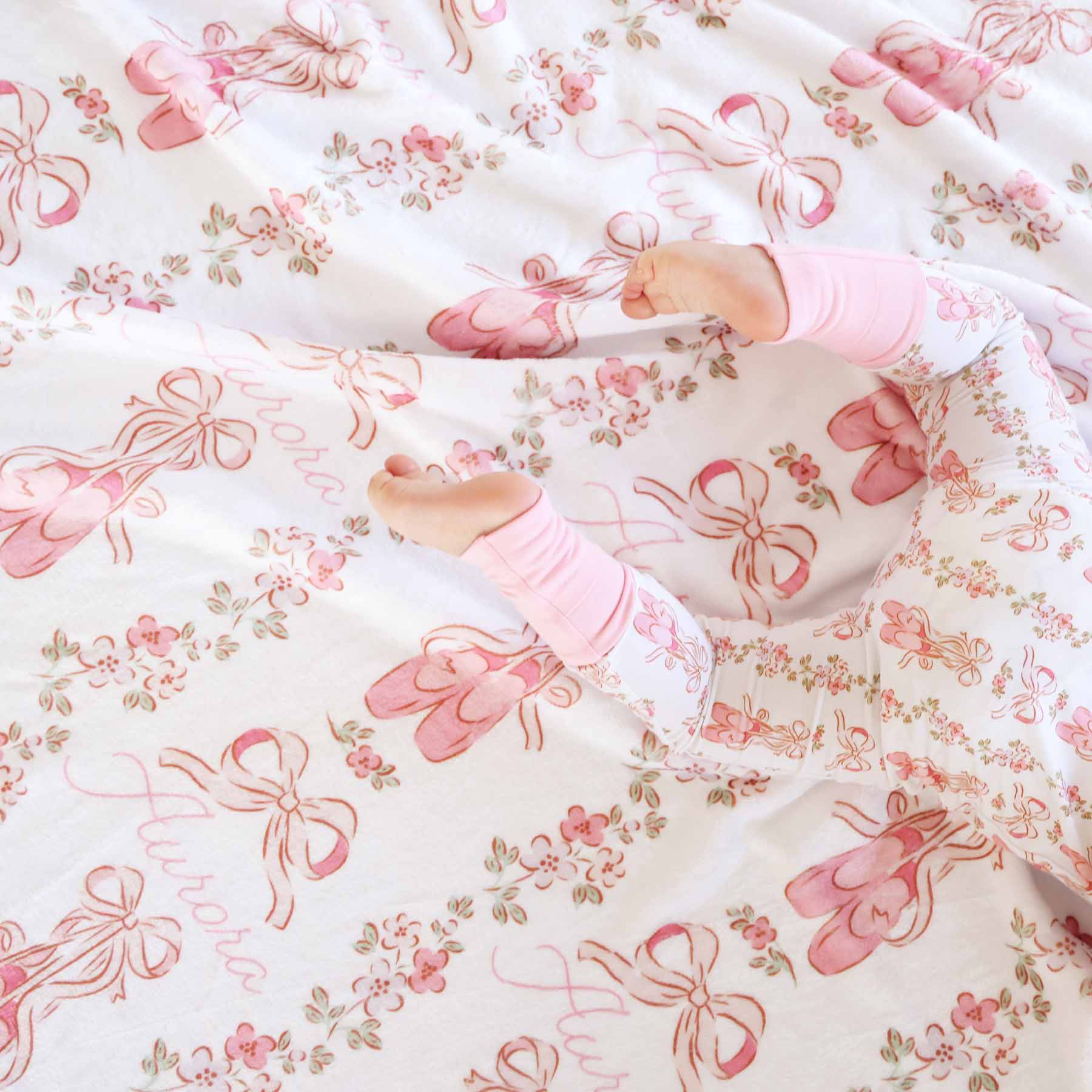  Ballet Blossoms Personalized Kids Blanket、mySite、layawaytickets