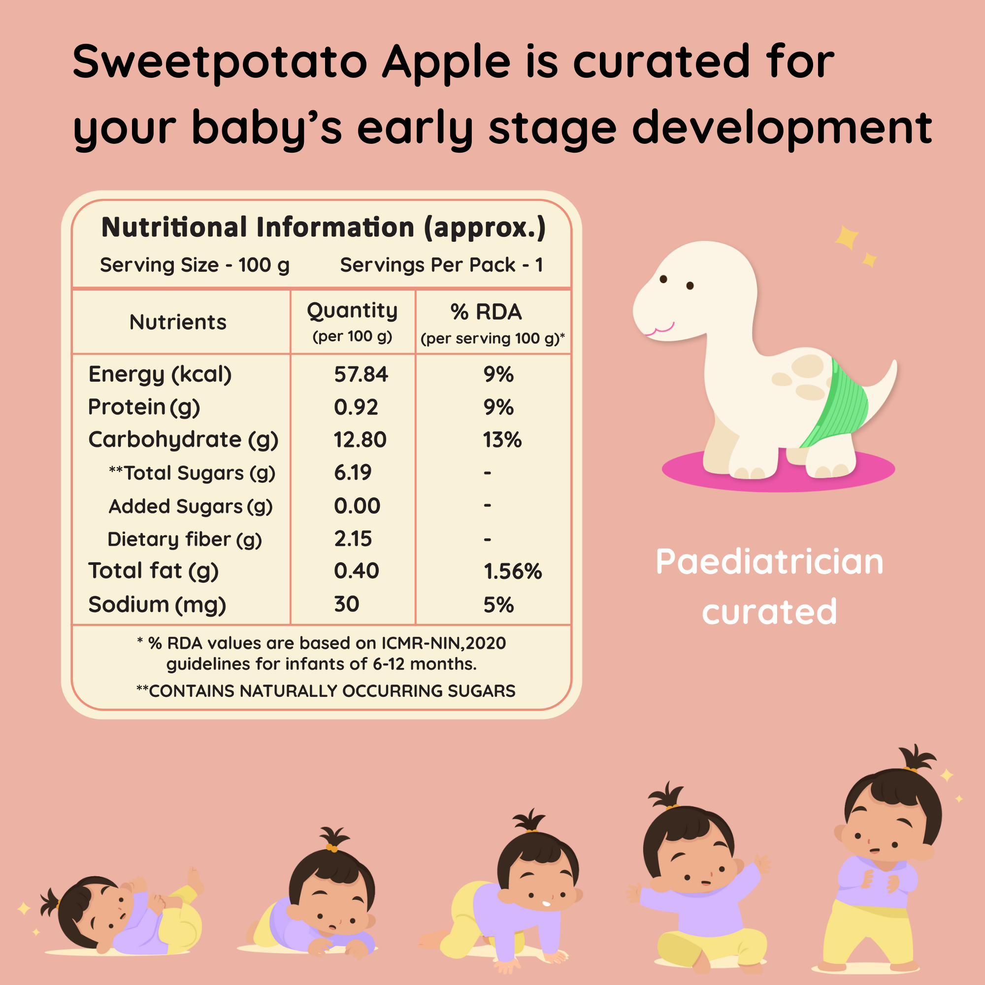 Baby Food | Kids Healthy Snacks | Fruit and Vegetable Puree | Sweet-Potato Apple | 100 g、mySite、camillekostekn