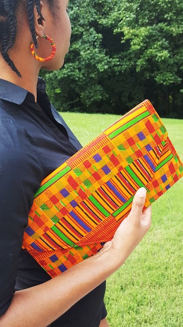African Kente Print Clutch Purse - DP3227CL、mySite、solidvoid