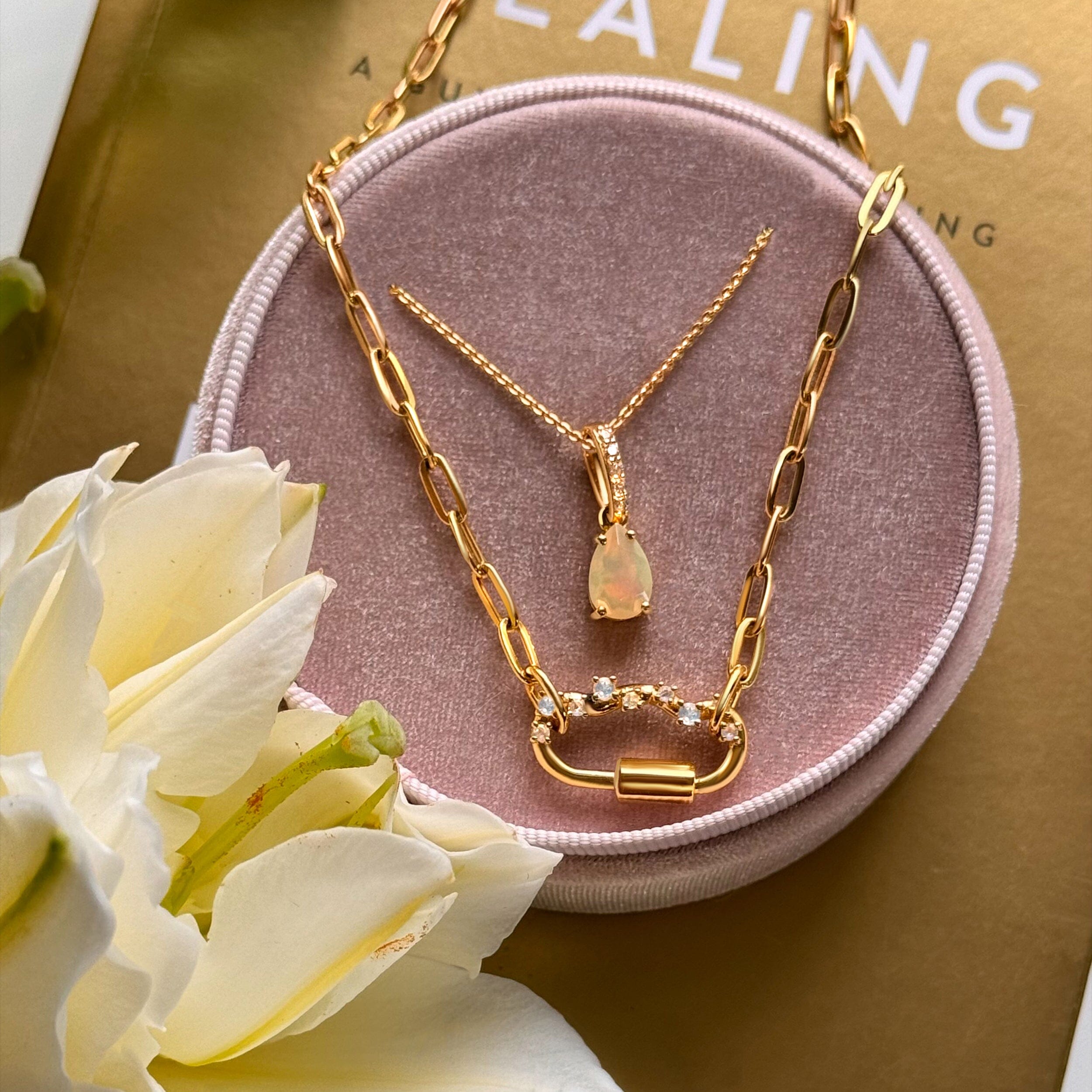 Opal Diamond Necklace Sway - October Birthstone、mySite、hinf8tx79