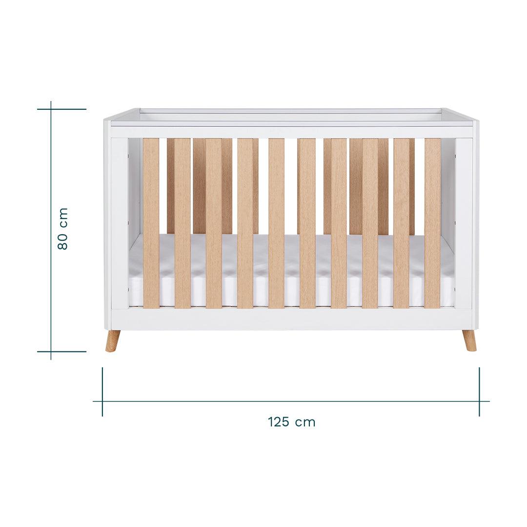  Tutti Bambini Fika Mini Cot Bed - White/Light Oak、mySite、merchandisen