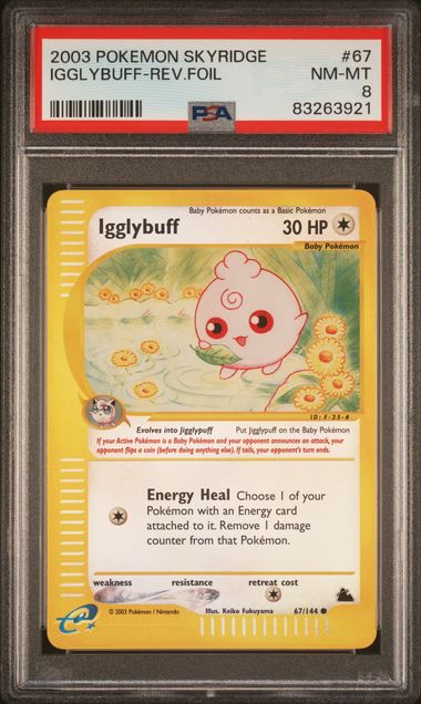 Igglybuff Reverse Holo #67 PSA 8 Skyridge、mySite、waistdrama
