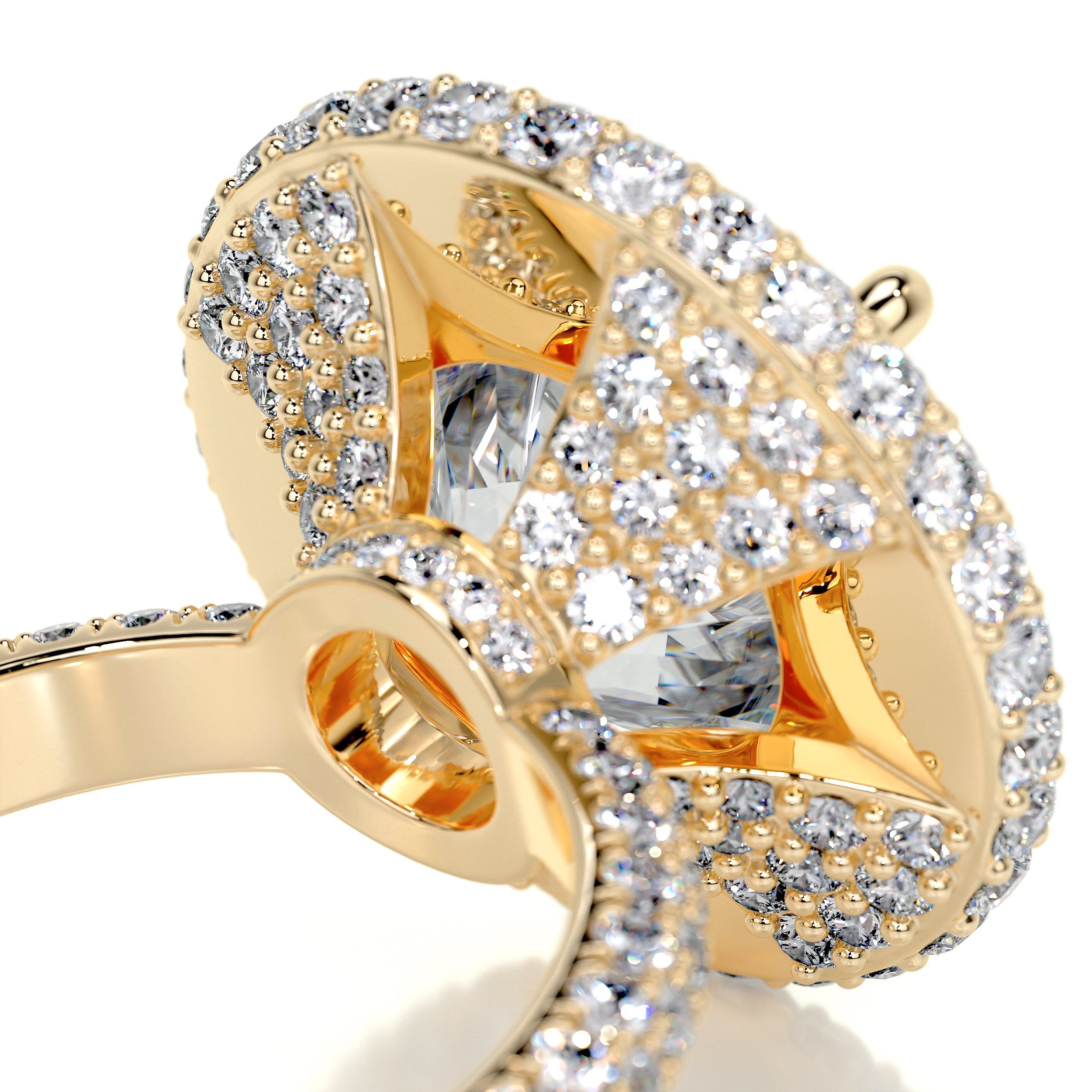 Asia Moissanite & Diamond Ring -18K Yellow Gold、mySite、hinf8tx79