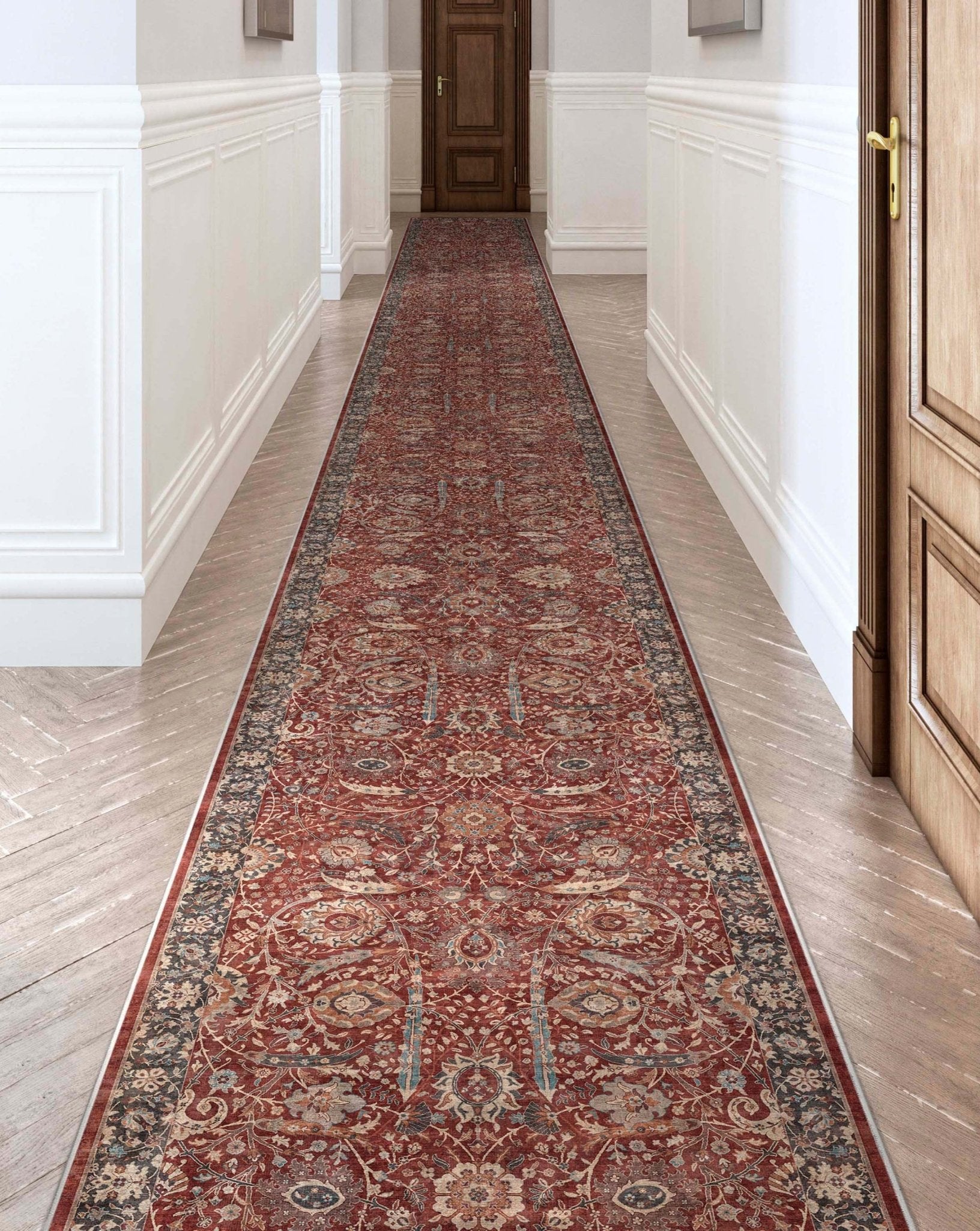 Custom Size Runner Liana Vintage Persian Oriental Red Choose Your Width x Choose Your Length Hallway Runner Rug、mySite、gigharbornorthrealestate