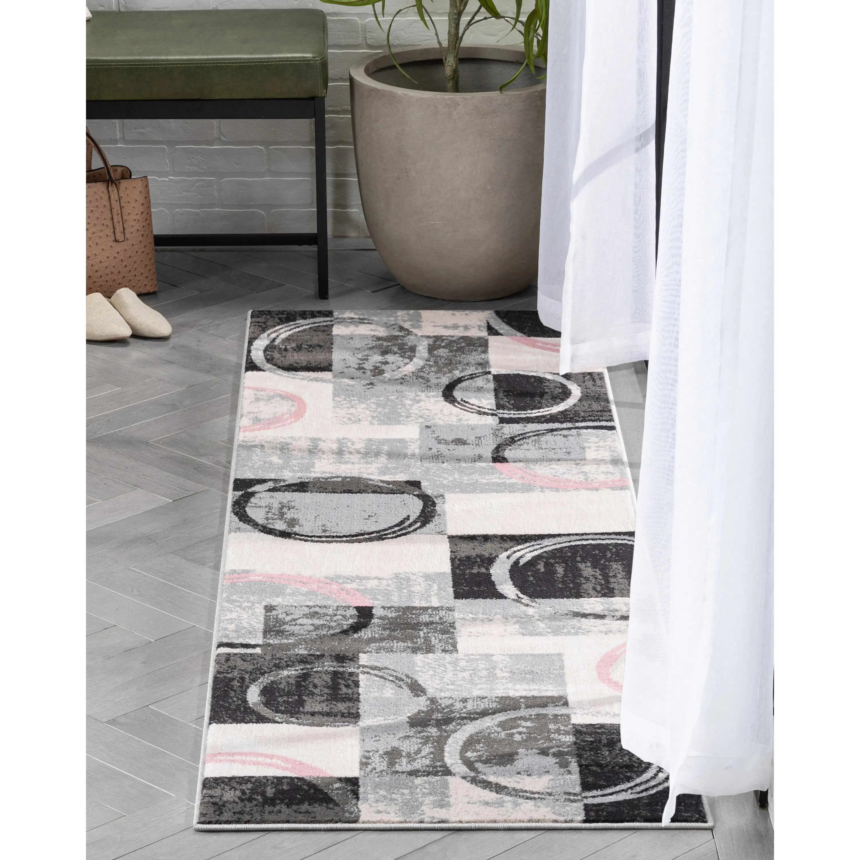 Shai Modern Geometric Grey Blush Rug、mySite、gigharbornorthrealestate