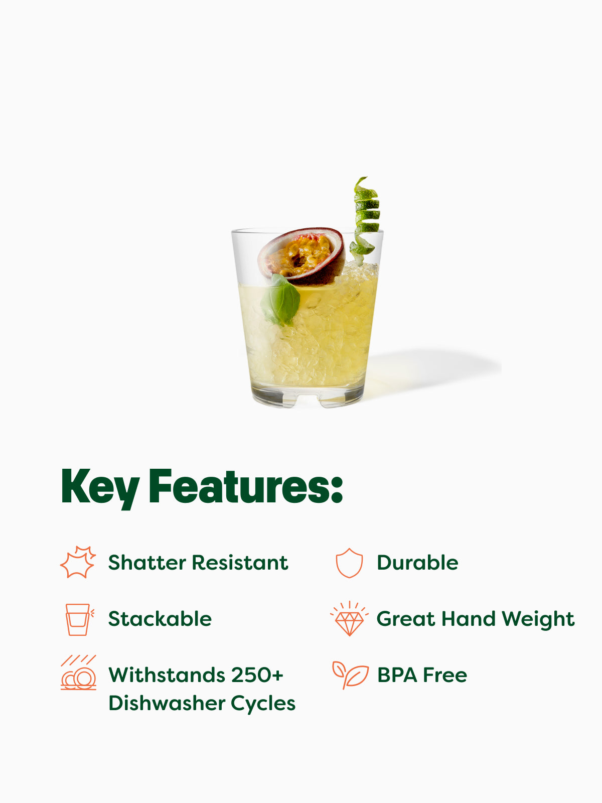 RESERVE 12oz Stackable Double Old Fashioned MS Copolyester Glass - Bulk、mySite、camillekostekn