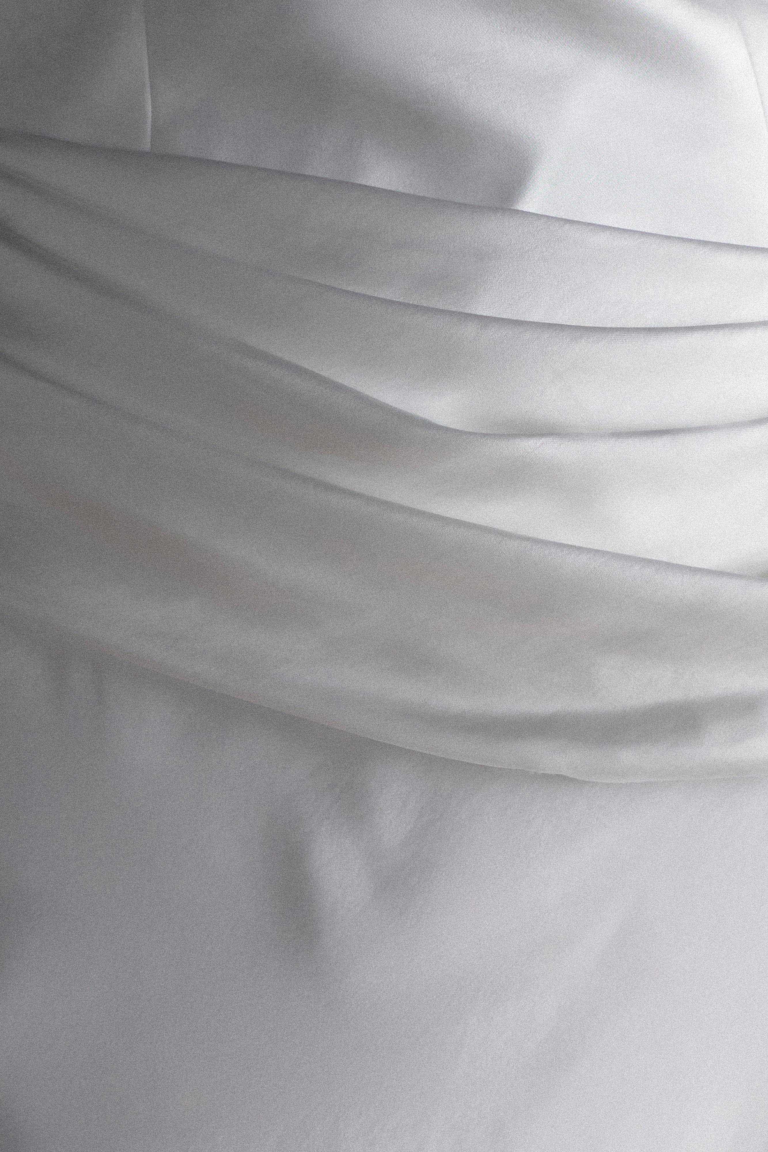 Jasmine Strapless Satin Maxi Dress - White、mySite、solidvoid